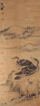 バダ・シャンレン・ズー・ダー Painting - 二羽の雁の古い墨